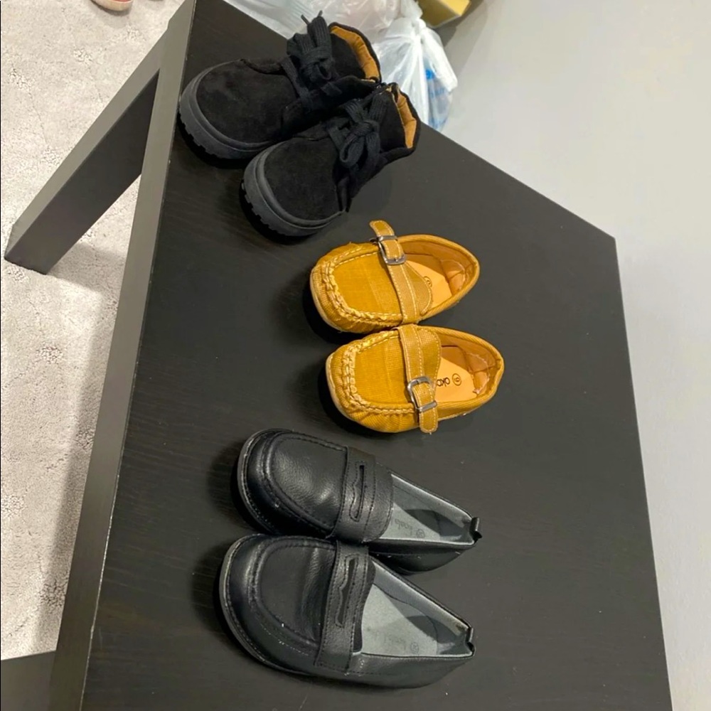 Three pairs of boys shoes individual sizes